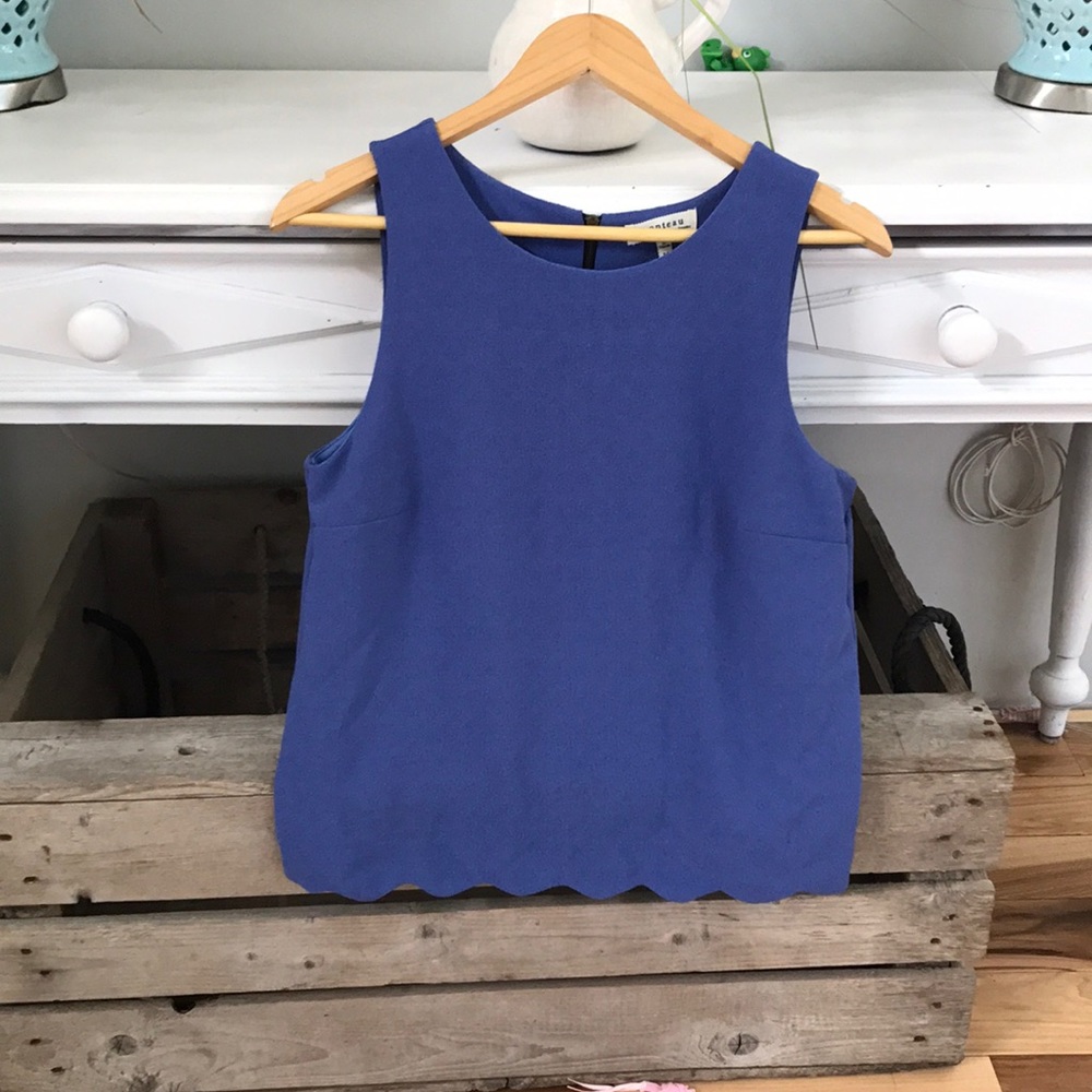 Scallop edged blouse